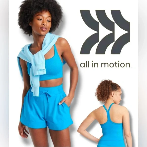 NWT ALL IN MOTION WOVEN SHORTS & Cropped Tank Workout Sport Set - Picture 1 of 7